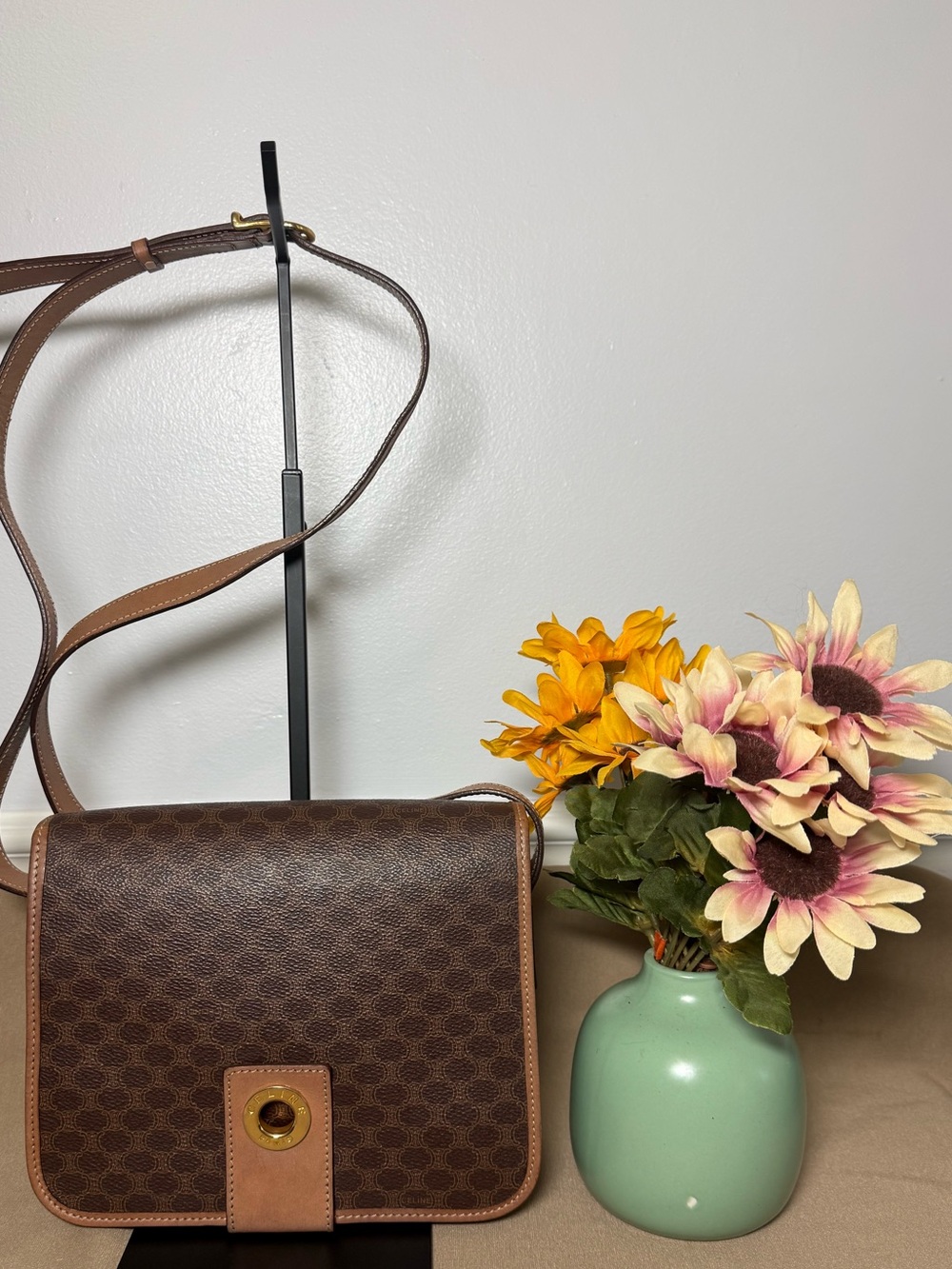 ✨ Authentic Vintage Céline Macadam Triomphe Crossbody — Made in Italy ✨